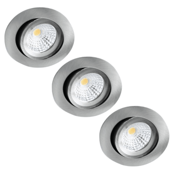 3 PACK - LED's Light Pro LED Inbouwspot Nikkel - DimToWarm - Ø 68mm - Kantelbaar - Warm wit licht - CRI95 Inbouwspots LED.nl