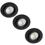 3 PACK - LED's Light Pro LED Inbouwspot Zwart - DimToWarm - Ø 68mm - Kantelbaar - Warm wit licht - CRI95 - Dimbaar - LED.nl