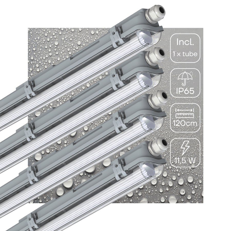 4er-Pack – LED-Leuchtstoffröhre mit 120 cm LED-Röhre – Für Innen- und Außenbereich – 2130 lm – 1 x 11,5 W – 4000 K – Hohe Effizienz – Energieeffizienzklasse B - LED.de