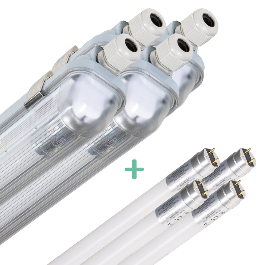 4er-Pack – LED-Leuchtstoffröhre (150 cm) – Für Innen- und Außenbereich – 3060 lm – 16,5 W – 4000 K – 185 lm/W – Energieeffizienzklasse B - LED.de