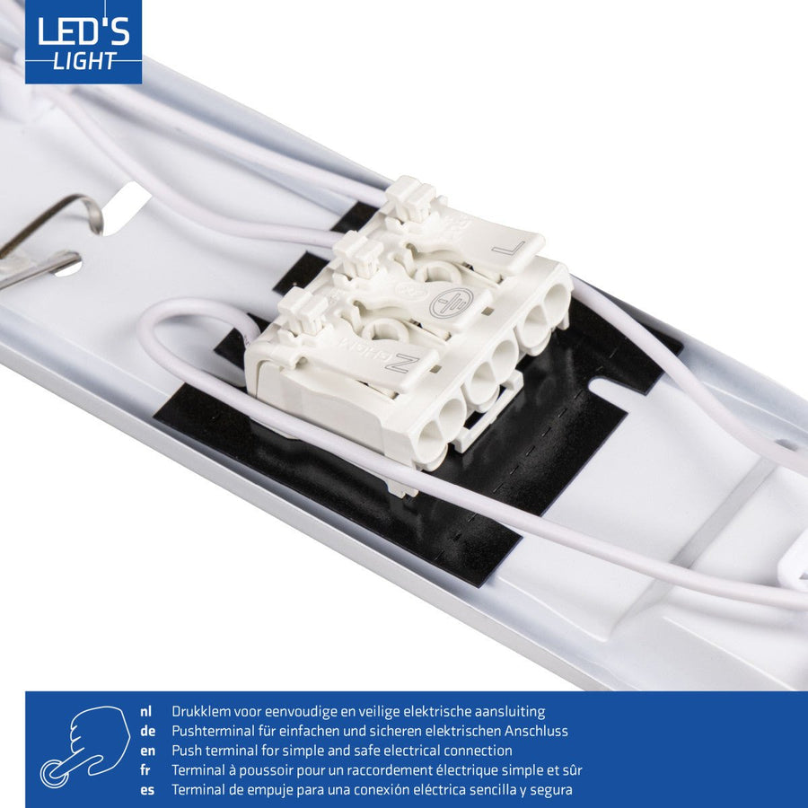 4 PACK -LED's Light Complete LED TL lamp met LED buis 150 cm - Binnen en buiten - 3060lm - 16.5W - 4000K - 185lm/w - Energielabel B LED.nl