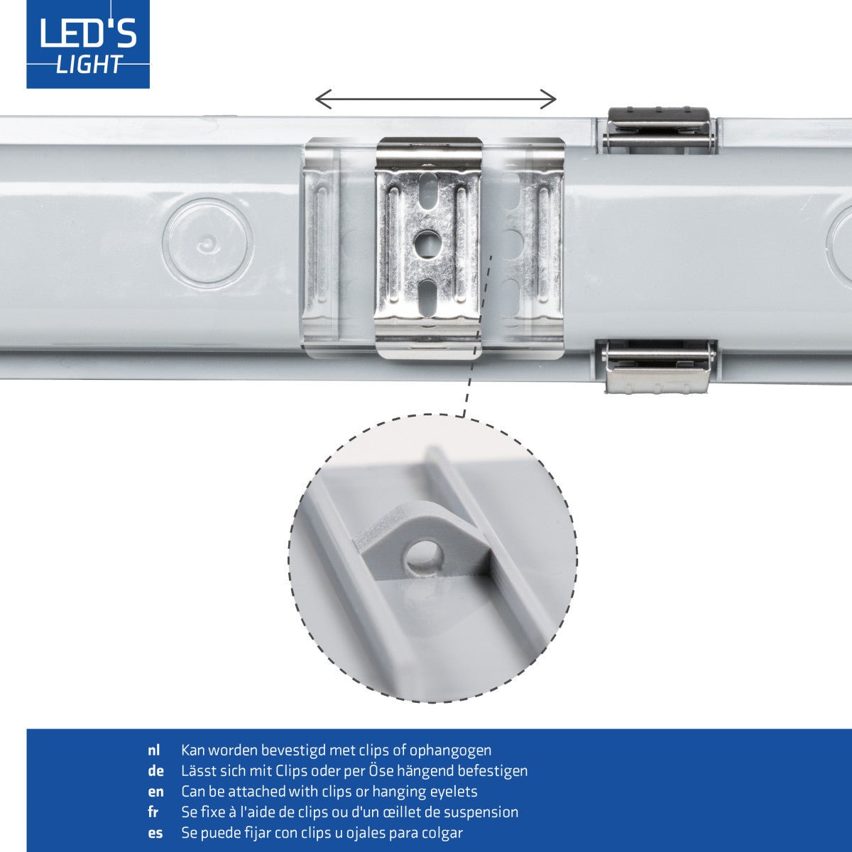 4 PACK - LED's Light Complete LED TL lamp met LED buis 60 cm - Binnen en buiten - 1100 lm - 1x6W - LED.nl