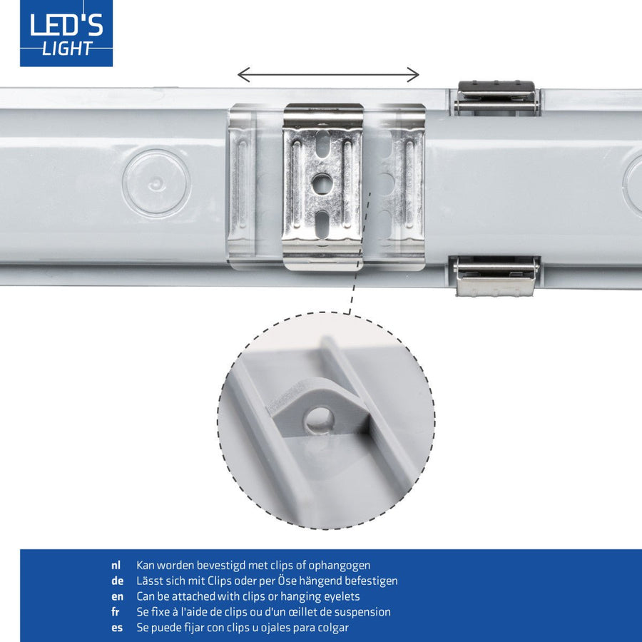 4 PACK - LED's Light Complete LED TL lamp met LED buis 60 cm - Binnen en buiten - 1100 lm - 1x6W - 185lm/w - Energielabel B LED.nl