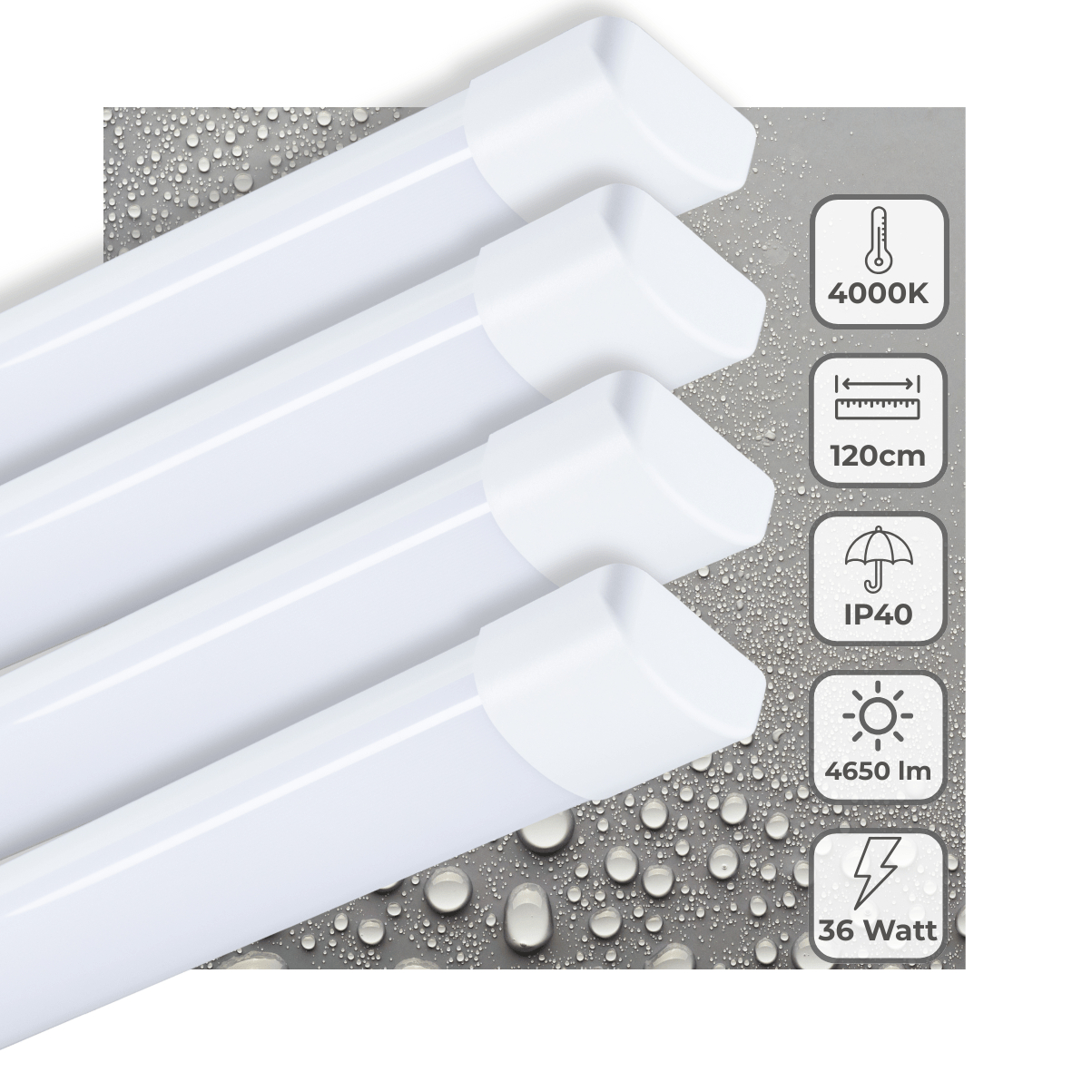 4 PACK LED's Light LED TL lamp 120 cm voor binnen - Complete LED TL verlichting - 4650 lm - LED.nl