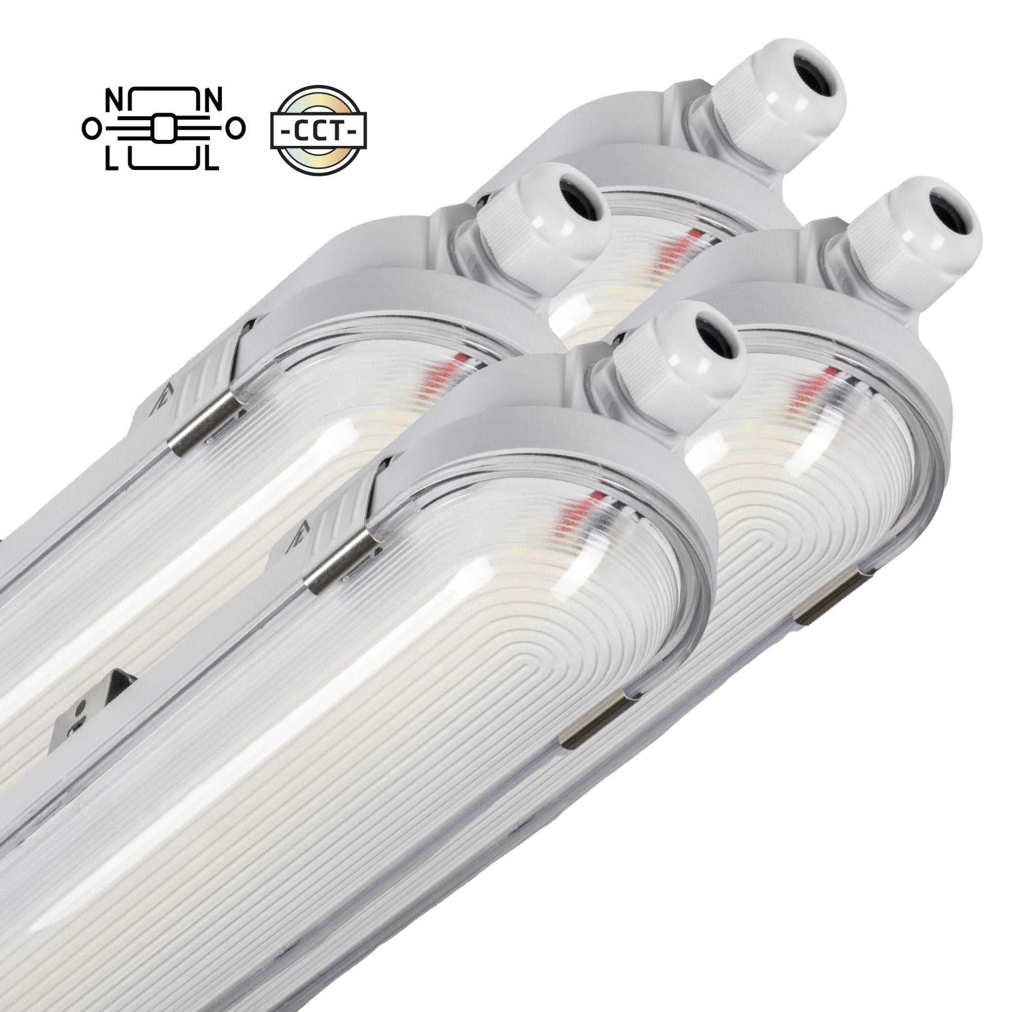 4 PACK - LED's Light pro Koppelbaar CCT/Power select TL armatuur met Strip - 180lm/w 39W 150cm 7020lm 3000K/4000K/6500K - IP65 IK08 - LED.nl