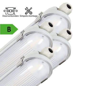 4er-PACK – LED's Light Pro Philips Koppelbare LED TL Leuchte 150 cm – 40 W – Energielabel B – Dimmbares Licht – 7200 lm – 180 lm/W – IP65 – 4000 K – IK08 - LED.de