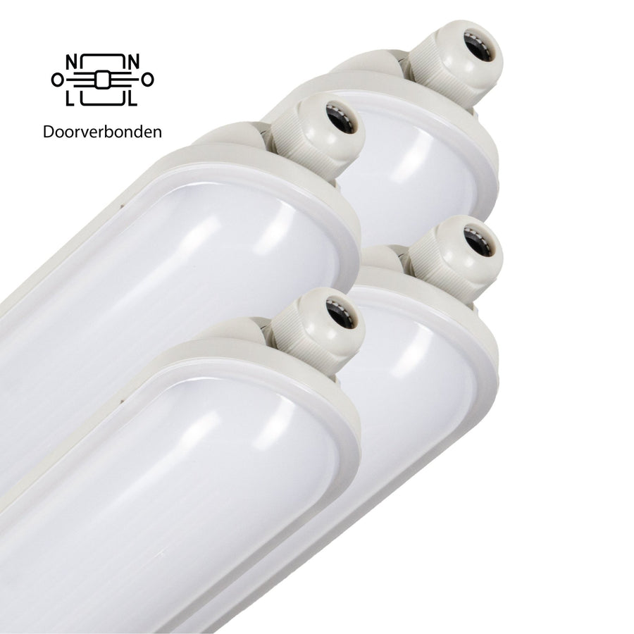 4 PACK - LED's Light Pro Premium Koppelbaar LED TL armatuur 40W 150cm 6400lm 4000K 160lm/w TL verlichting LED.nl