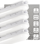 4 PACK - LED's Light Pro TL armatuur 60 cm – Geschikt voor binnen en buiten – 2500 lumen – IP65 waterdicht - LED.nl