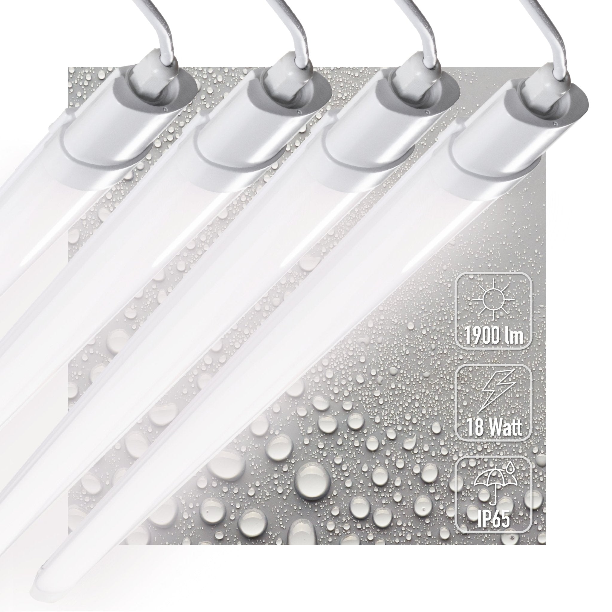 4 PACK - LED's Light TL Licht balk 120 cm - Geschikt voor alle binnen en vochtige ruimtes - 18W - IP65 - LED.nl