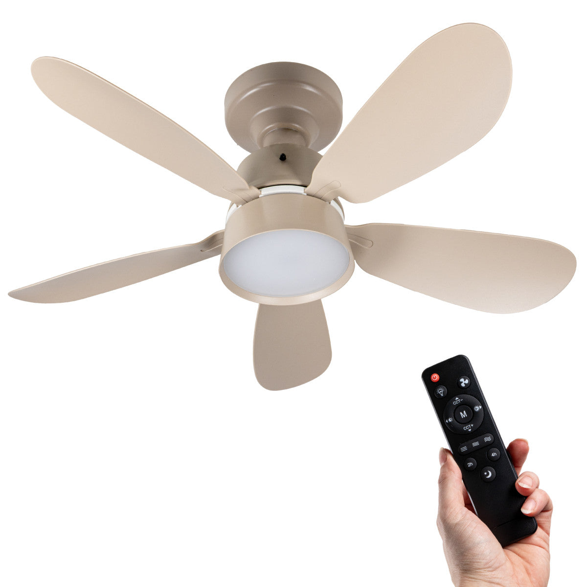 LED-Deckenventilator mit Lampe, taupe, 25 W, 2600 lm, 2200 K/6500 K