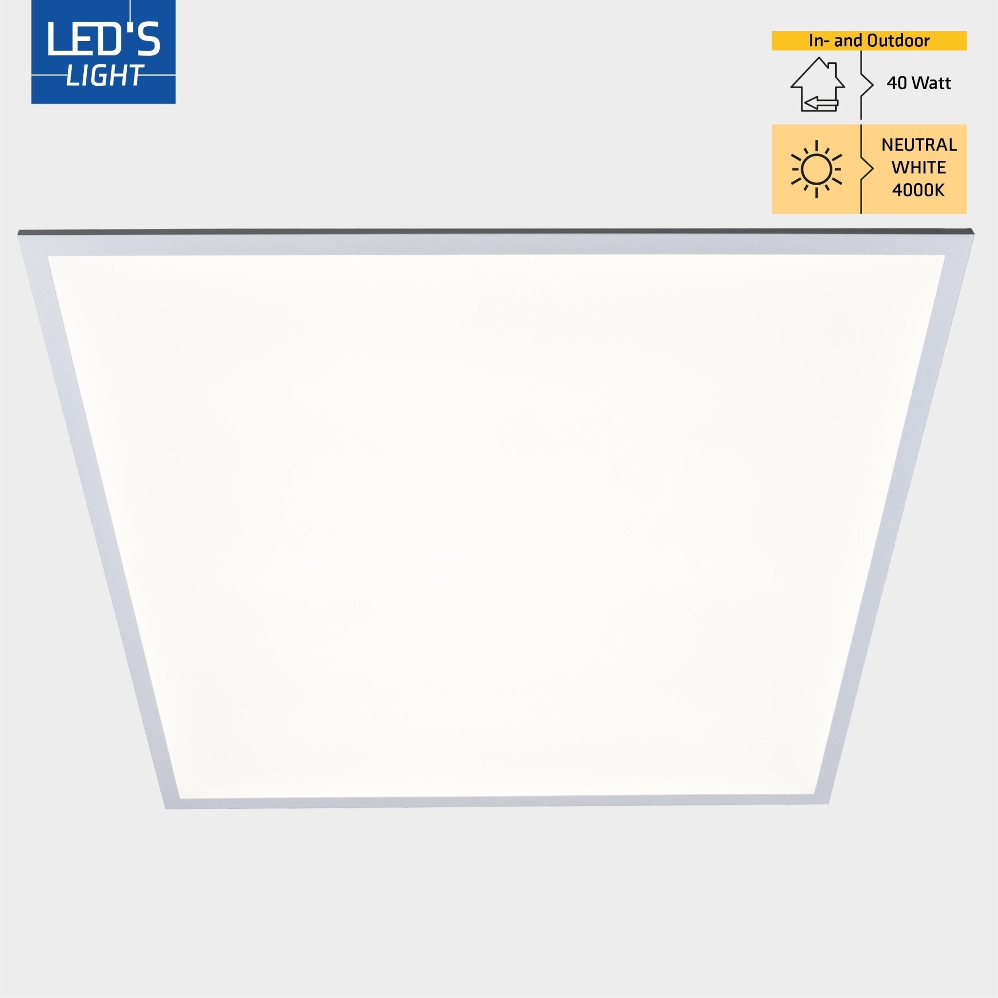 4PACK LED's Light Panelen vierkant 595x595mm - Compleet universeel paneel met driver - 40W - 4 stuks Panelen LED.nl