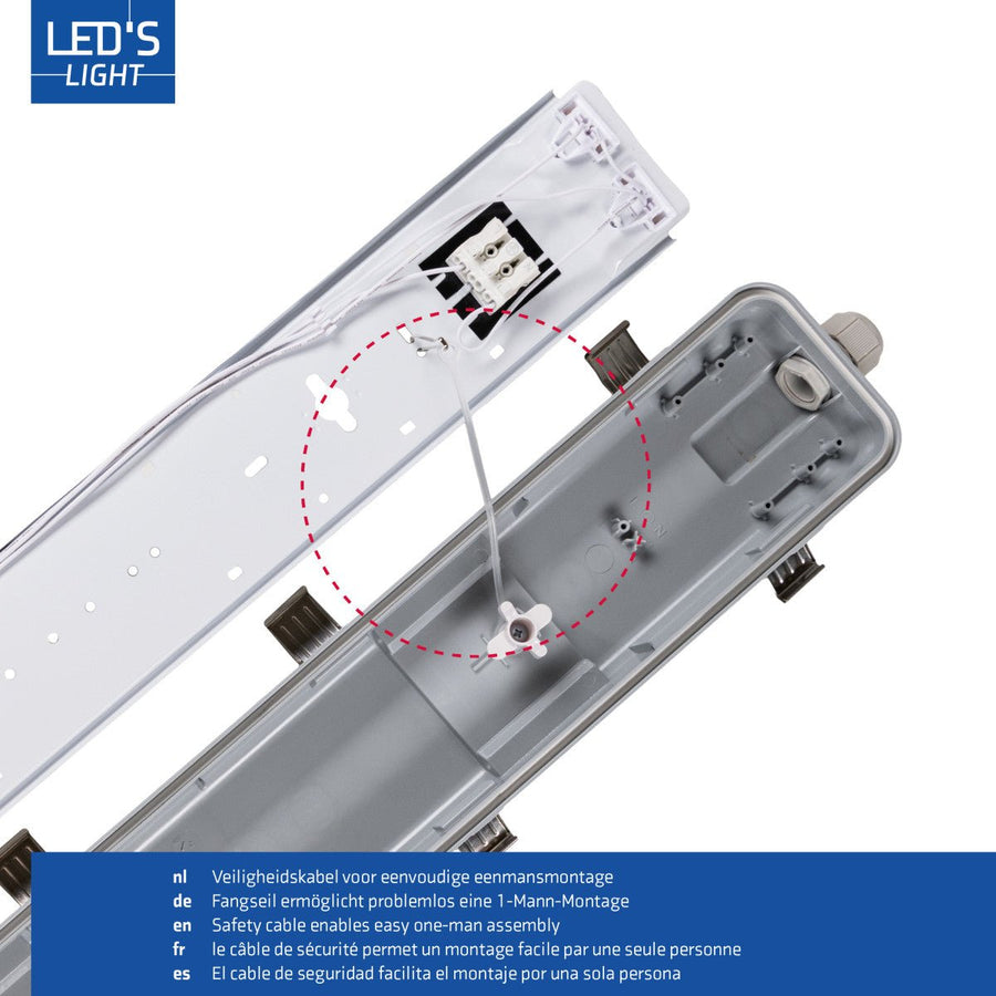 6 PACK - LED's Light Dubbele LED TL lamp 150 cm - compleet met LED buizen - Binnen en buiten - 6120 lm - 2x16.5W - 4000K - 185lm/w - Energielabel B LED.nl