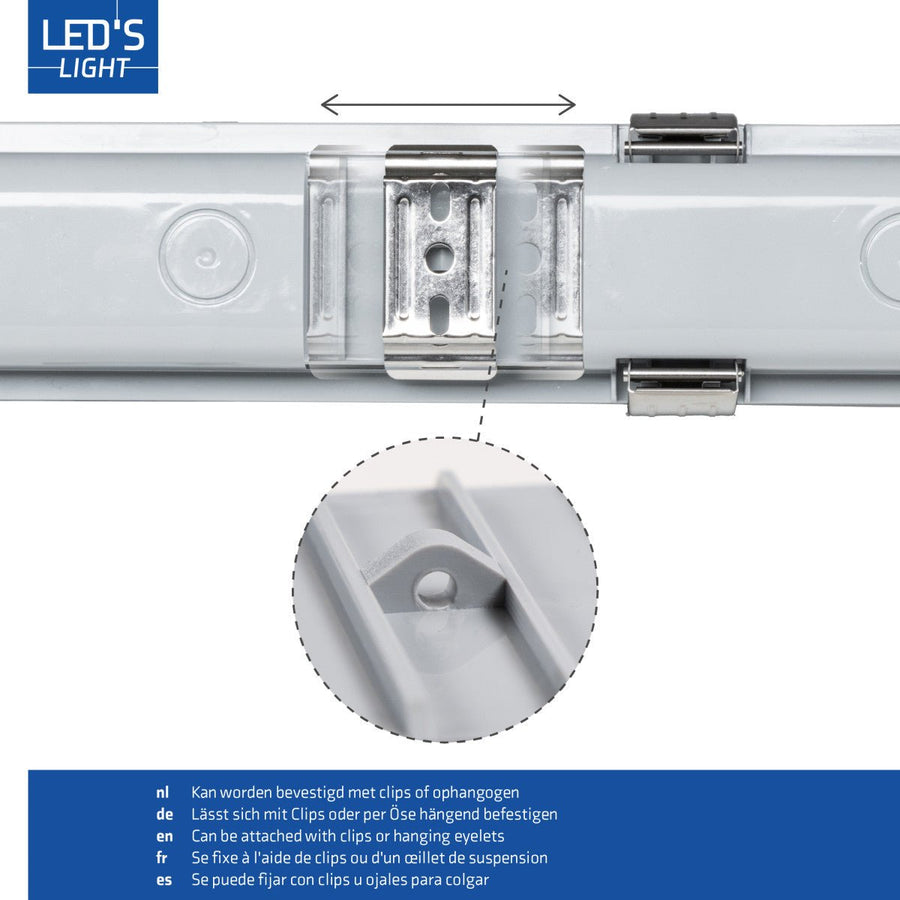 6 PACK - LED's Light Dubbele LED TL lamp 150 cm - compleet met LED buizen - Binnen en buiten - 6120 lm - 2x16.5W - 4000K - 185lm/w - Energielabel B LED.nl