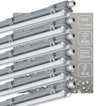 6 PACK - LED's Light LED TL armatuur met lamp 120 cm - Koud wit licht 6500 K - Waterdicht - Complete set - LED.nl