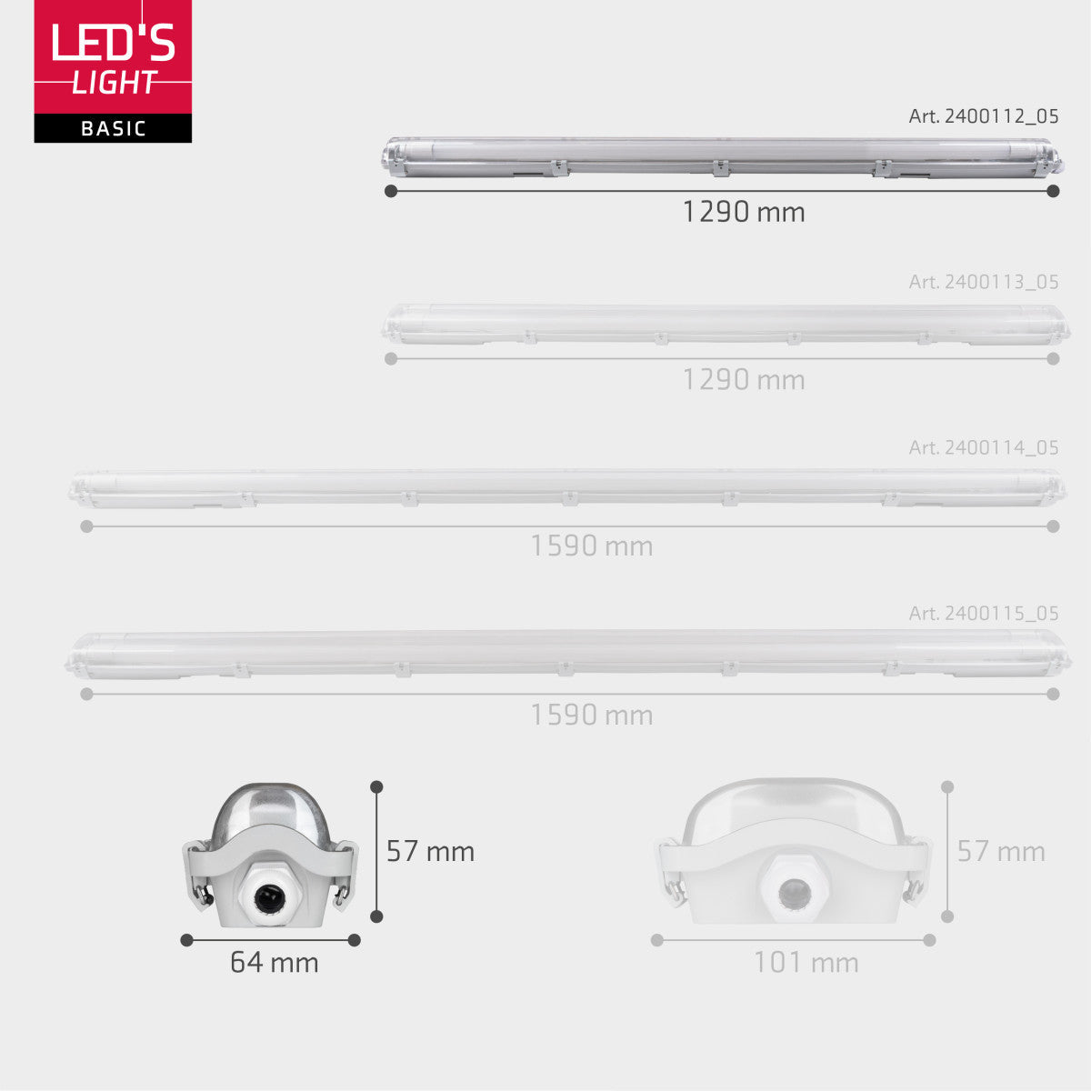6 PACK - LED's Light LED TL armatuur met lamp 120 cm - Koud wit licht 6500 K - Waterdicht - Complete set - LED.nl