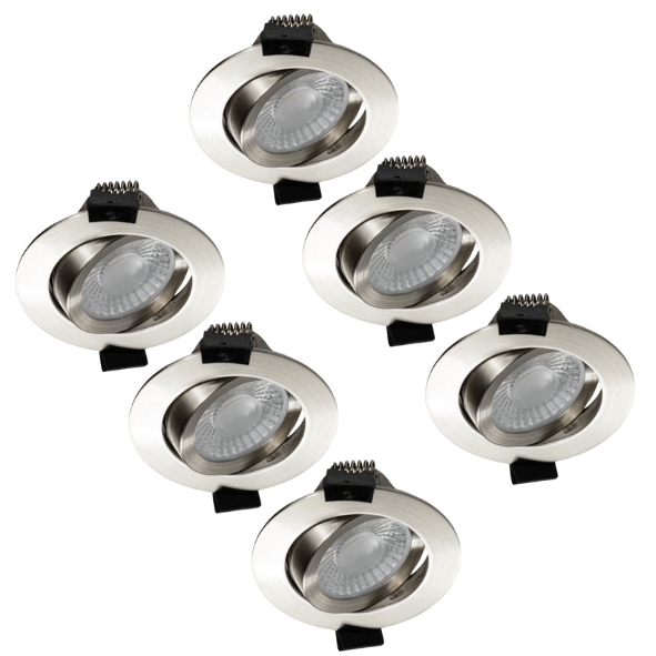 6 PACK - LED's Light PRO downlight inbouwspot Ø 68mm - Kantelbaar - Spatwaterdicht - Dim to Warm - RVS - LED.nl