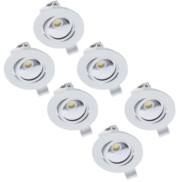6 PACK - LED's Light PRO Inbouwspot 68 mm - Indoor & Outdoor - 3 lichtkleuren - Dimbaar licht - Wit - LED.nl