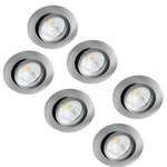6 PACK - LED's Light Pro LED Inbouwspot Nikkel - DimToWarm - Ø 68mm - Kantelbaar - Warm wit licht - CRI95 - LED.nl
