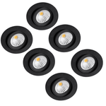 6 PACK - LED's Light Pro LED Inbouwspot Zwart - DimToWarm - Ø 68mm - Kantelbaar - Warm wit licht - CRI95 - Dimbaar - LED.nl