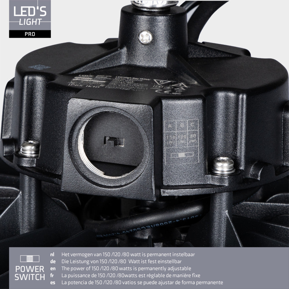 High Bay - 150W 27750lm 4000K - MOSO Driver - IP65 IK10 - Dimbaar LED.nl