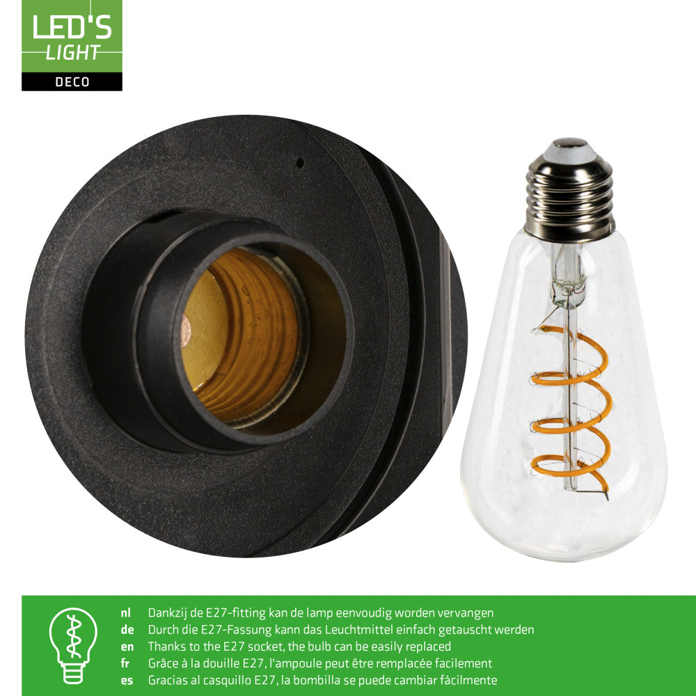 Solar buitenlamp - 150lm 2700K - Zwart - IP44 - Sensor LED.nl