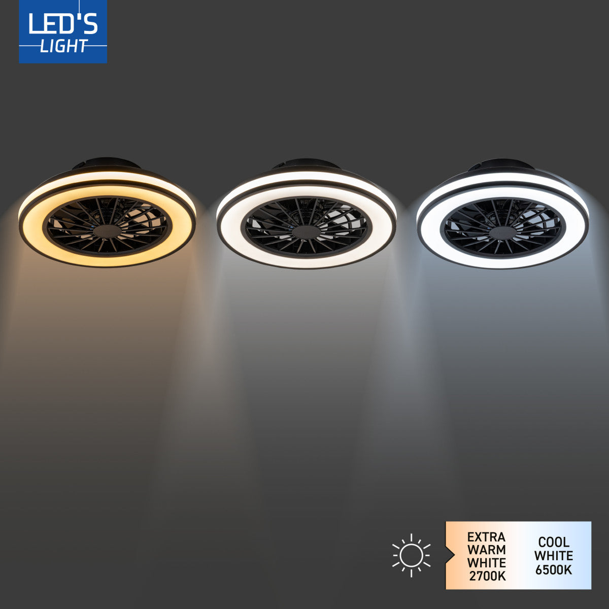 LED's Light Plafondlamp met ventilator - 39W 3300lm 2700K/6500K