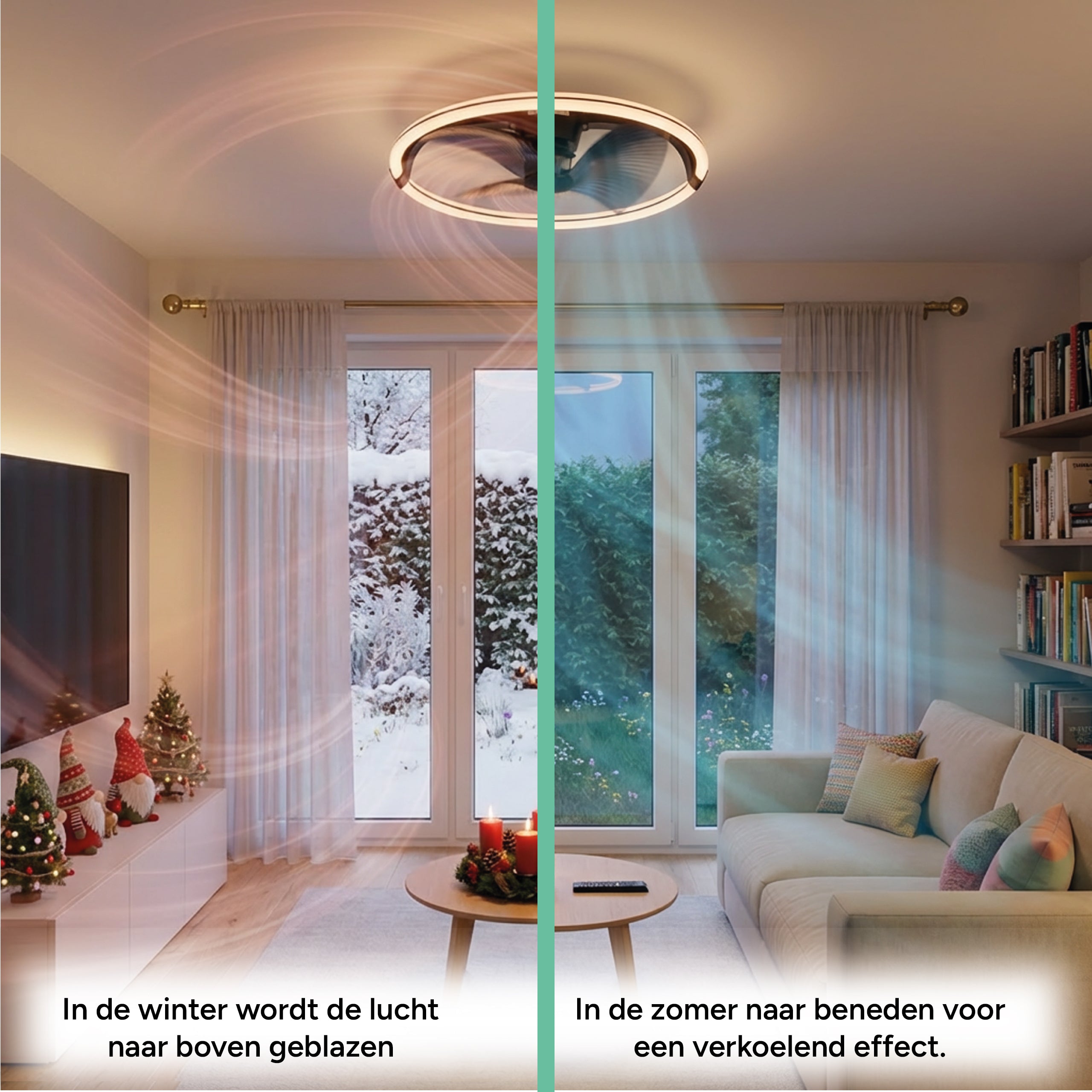 LED's Light Plafondventilator XL 74 cm - Bedienbaar met afstandsbediening - Zwart Plafondventilatoren LED.nl