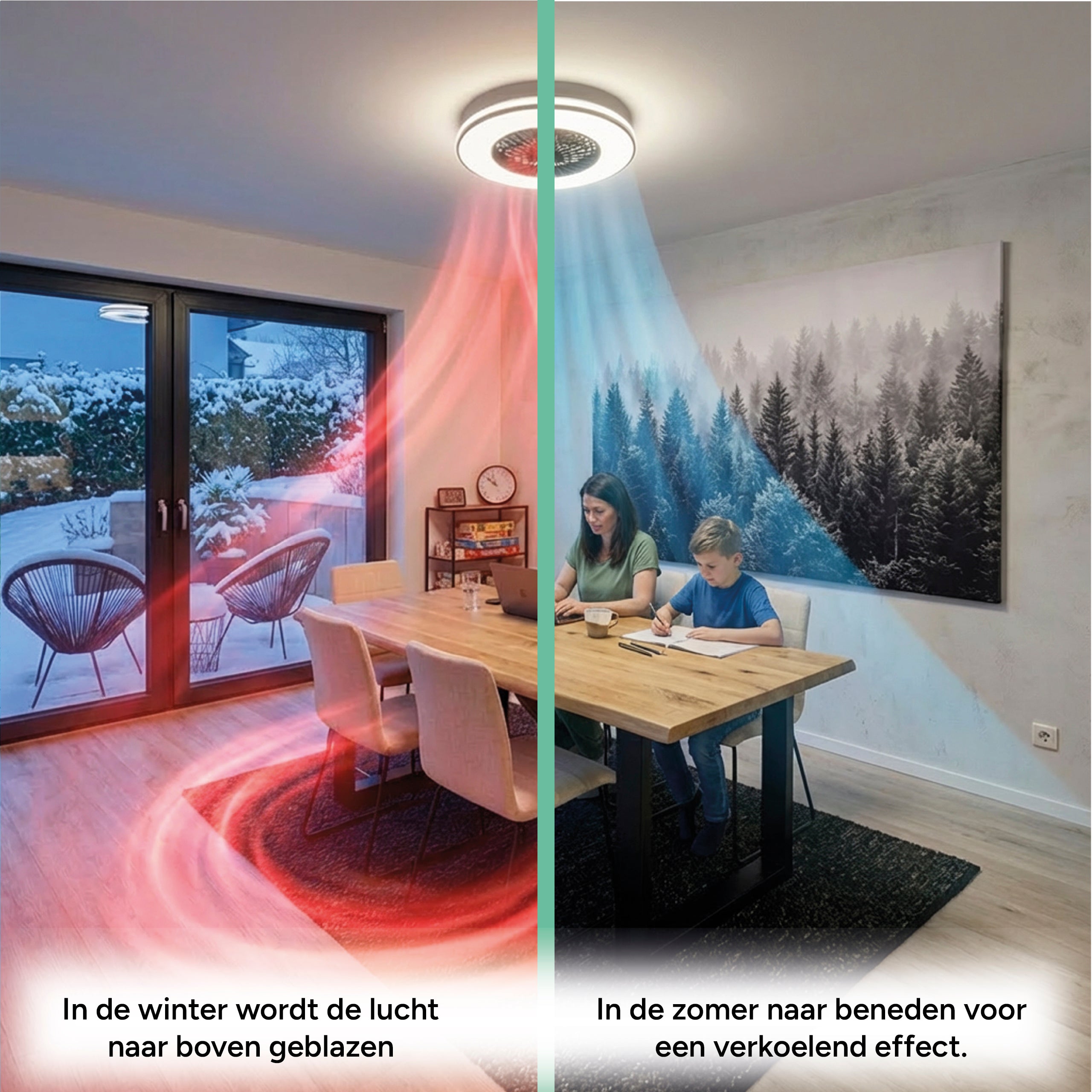 LED's Light Plafondventilator met verlichting zwart - 48,5 cm Plafondventilatoren LED.nl