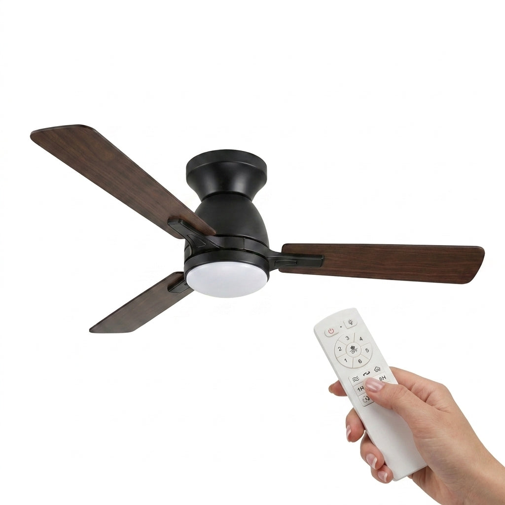 LED's Light Plafondventilator met lamp 106cm 2in1 Hout/Zwart  53W 2200lm 1800K/4000K