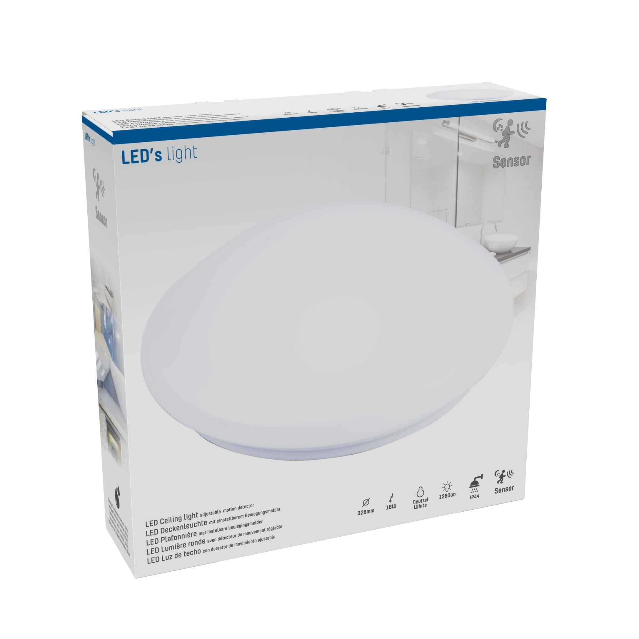 LED plafondlamp rond met bewegingssensor - 33 cm verpakking