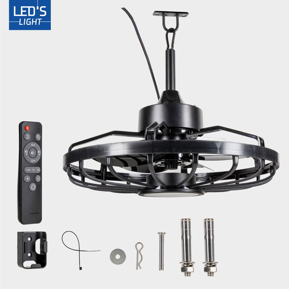 All - weather plafondlamp met ventilator – Ideaal voor veranda en buiten/binnen ruimtes - LED.nl