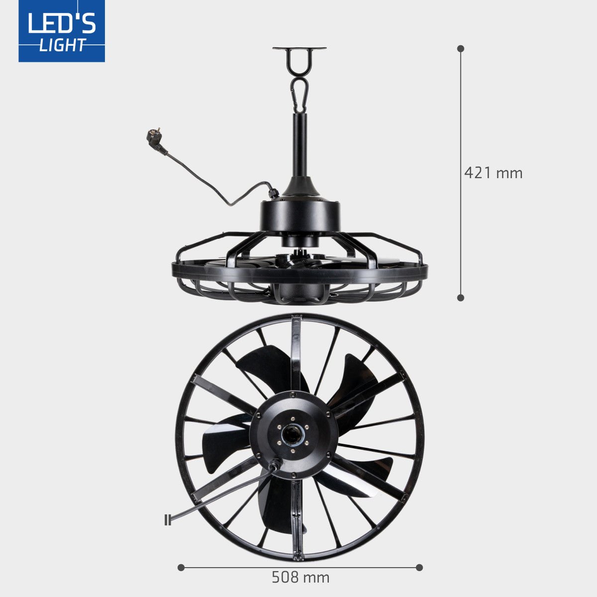 All - weather plafondlamp met ventilator – Ideaal voor veranda en buiten/binnen ruimtes - LED.nl