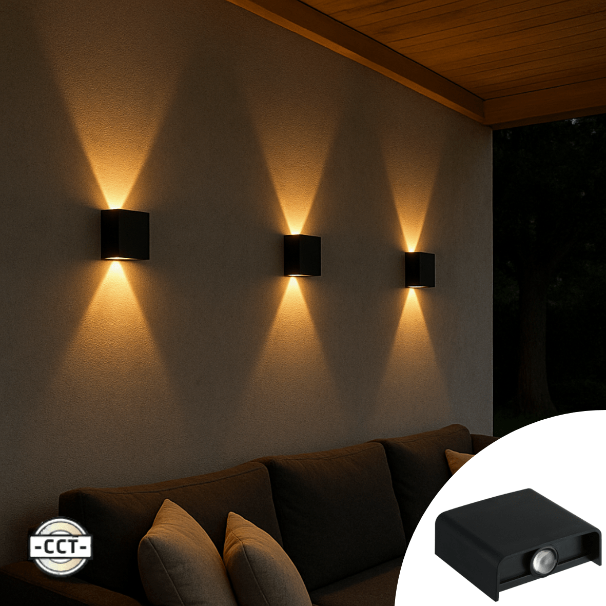 Buitenlamp met Lichtbron - Wandarmatuur - 170lm 2000K/2700K/4000K - Zwart - IP65 - LED.nl