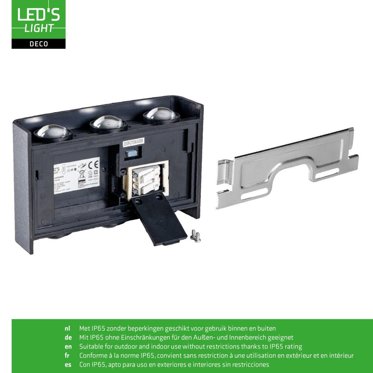 Buitenlamp met Lichtbron - Wandarmatuur - 450lm 2000K/2700K/4000K - Zwart - IP65 LED.nl