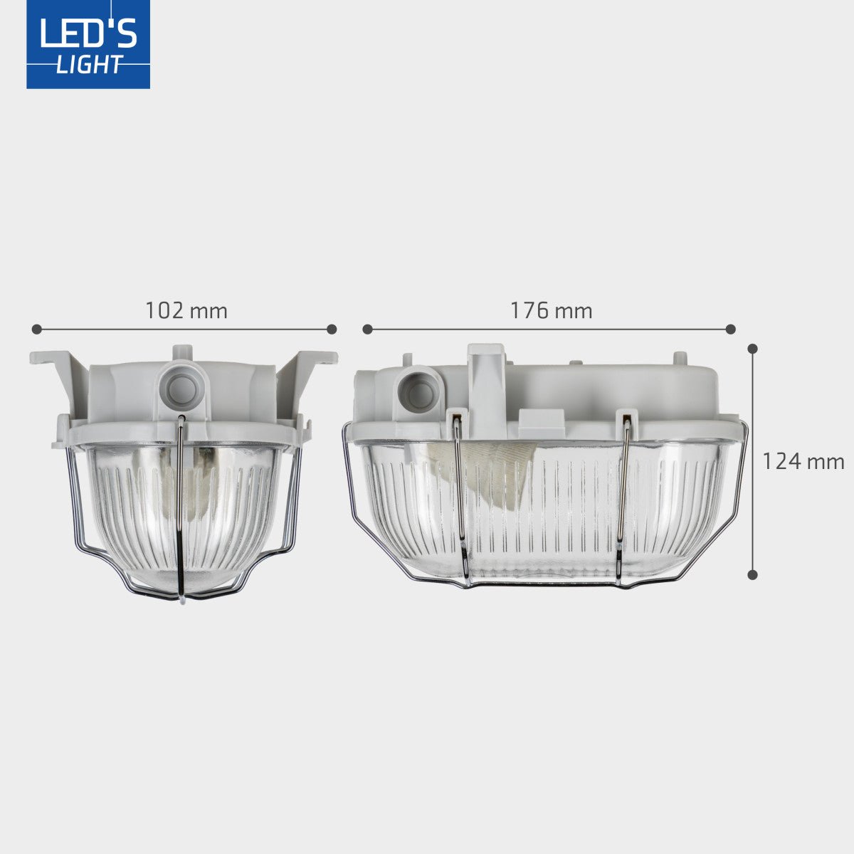 Buitenlamp Wandarmatuur Bulkhead IP44 – Grijs – Zonder Lichtbron – E27 - LED.nl