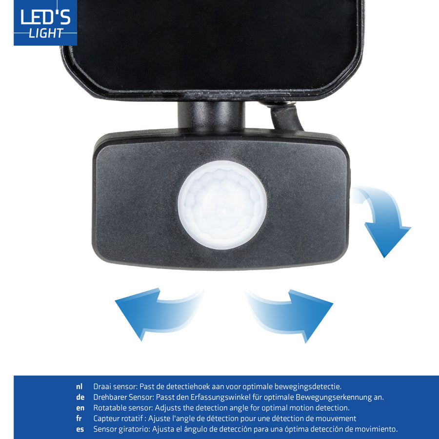 LED's Light Buitenlamp met bewegingssensor 1400 - binnen en buiten - 10W Schijnwerpers LED.nl