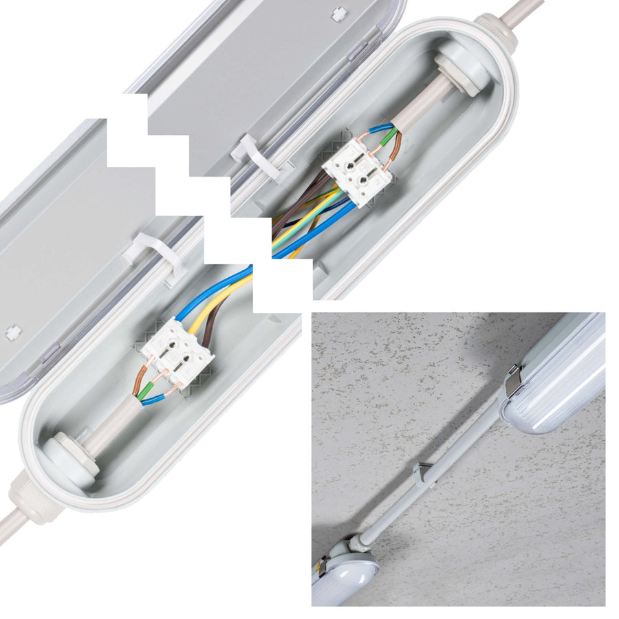 4 PACK -LED's Light Pro Philips TL armatuur met strip 120 cm - Koppelbaar - Power switch - Energielabel B - 5400 lm - 185lm/w - 30W - 4000K TL verlichting LED.nl