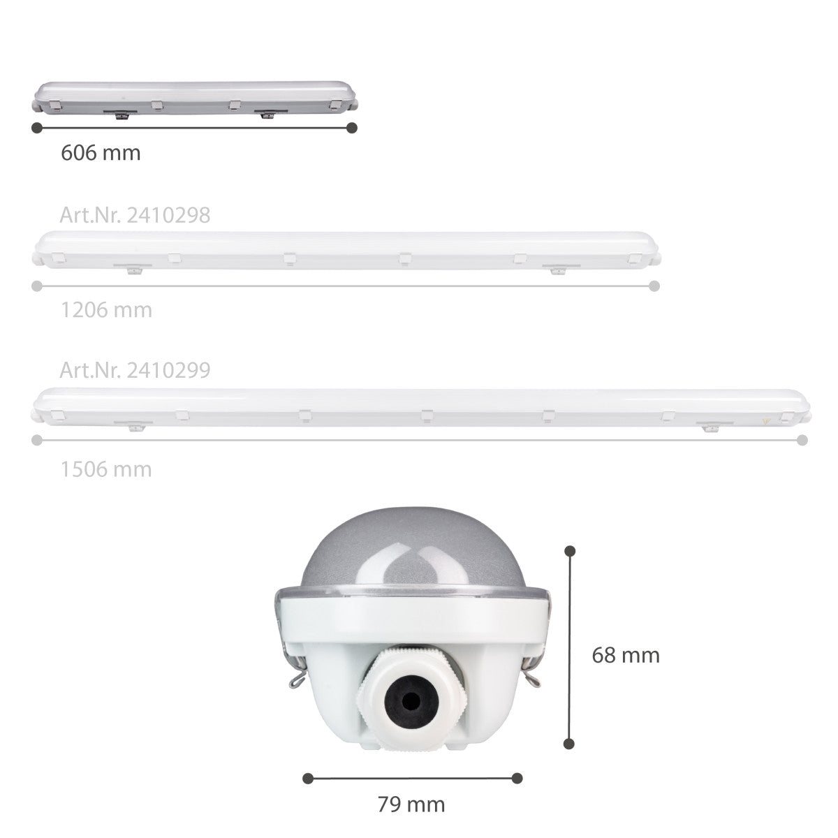 Elite LED TL Armatuur Strip 60 cm - Energielabel B - IP65 waterdicht - 2650 lm - LED.nl