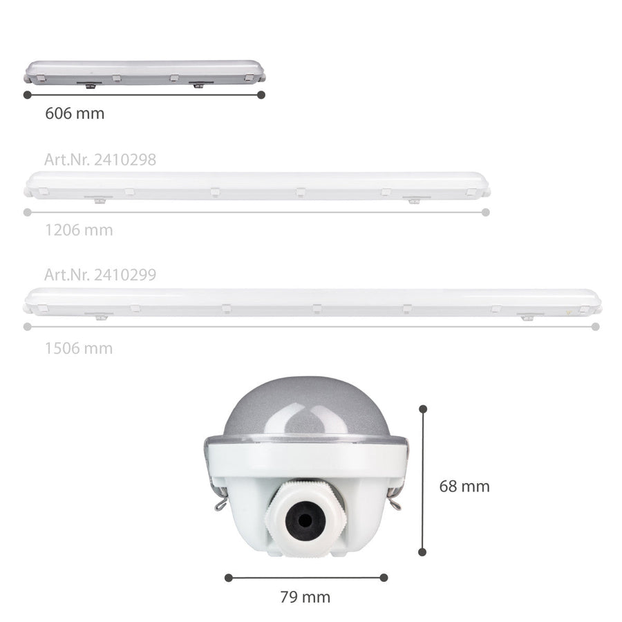 4 PACK - LED's Light Pro Philips TL Armatuur Strip 60 cm - Koppelbaar - Energielabel B - IP65 waterdicht - 2650 lm - 175lm/w TL verlichting LED.nl