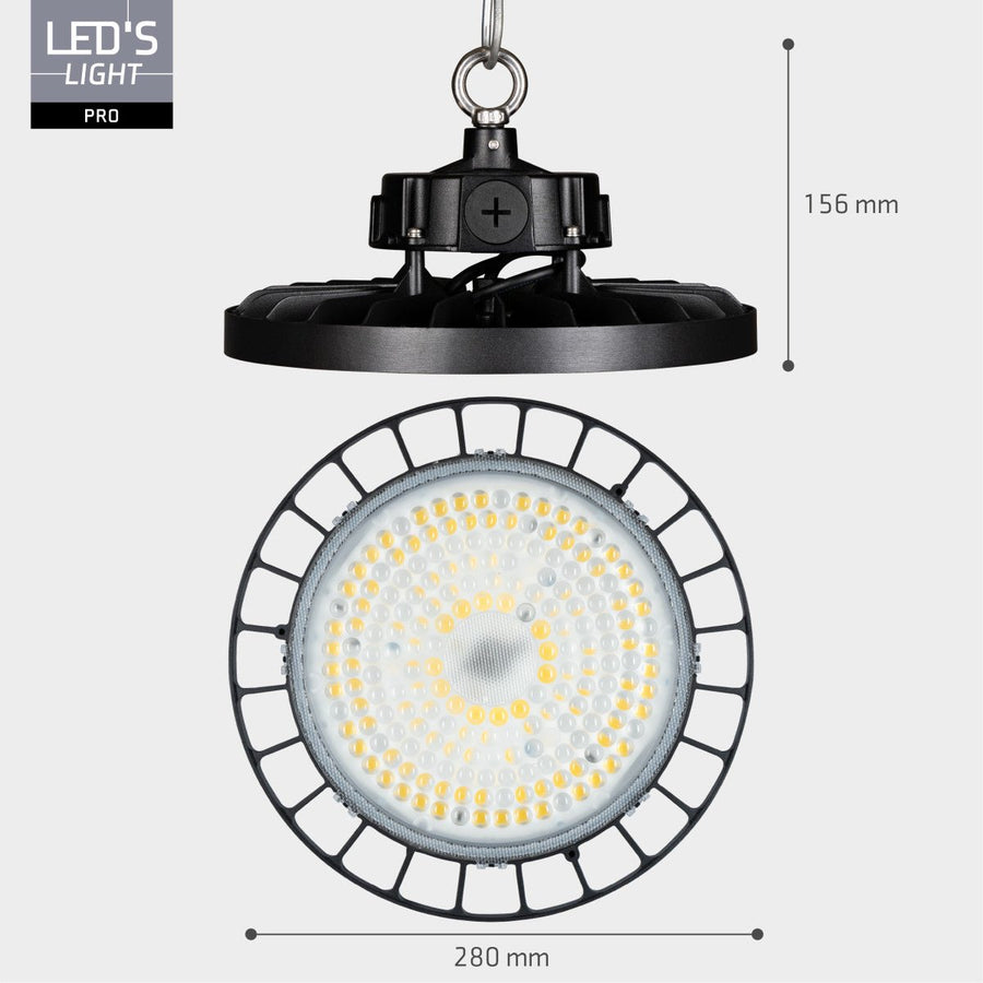 LED's Light pro High Bay - 150W - 1-10V Dimbaar - Power select - Energieklasse A - 27750lm 4000K - Sosen Driver - IP65 - IK10 - Klasse 1 High bays LED.nl