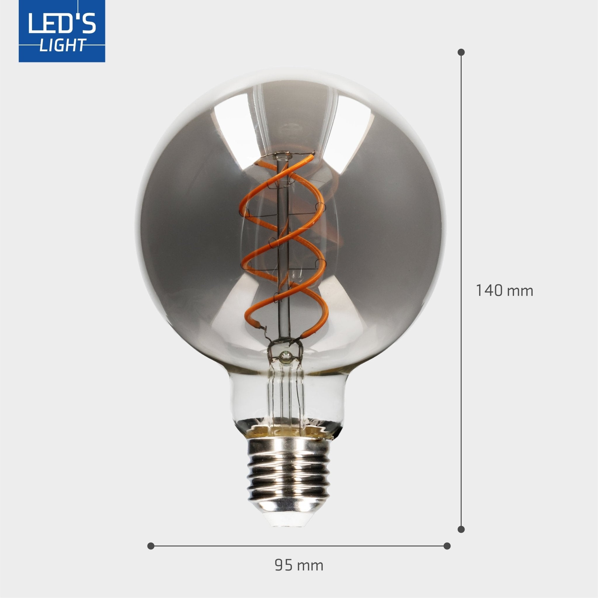 LED Lamp Smokey E27 - Edison Vintage - Dimbaar licht - Bol G95 - LED.nl