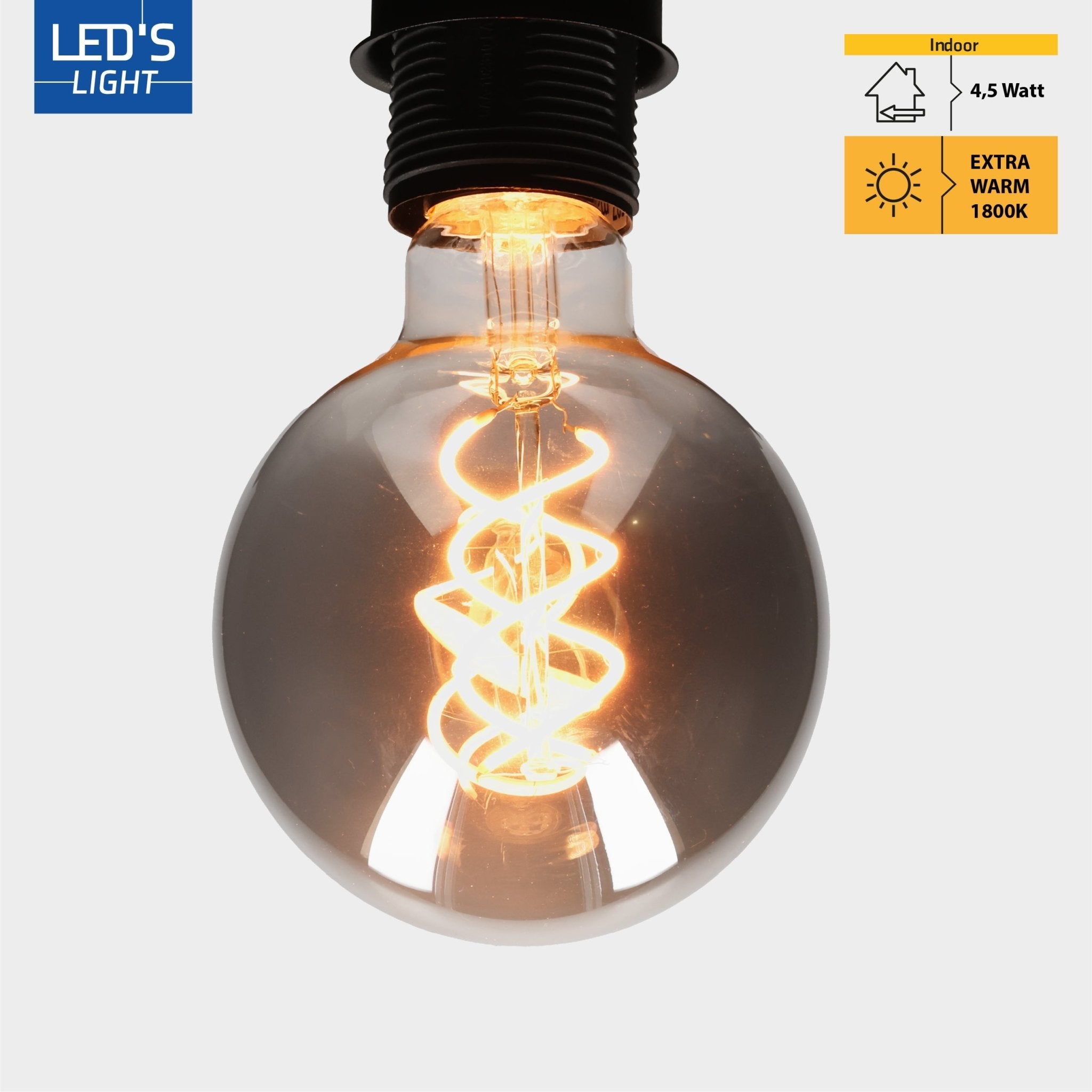 LED Lamp Smokey E27 - Edison Vintage - Dimbaar licht - Bol G95 - LED.nl