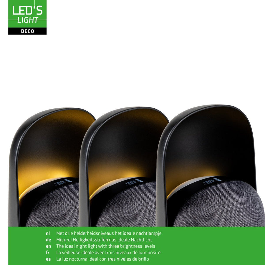 LED-Nachtlicht mit Bluetooth-Lautsprecher – Wiederaufladbar – 1200 mAh – IP20 – Schwarz - LED.de
