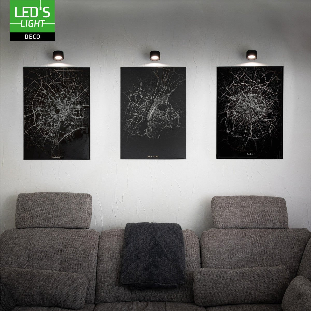 LED's Light 3 - in - 1 Draadloos Oplaadbaar Spotje - Tafellamp, Klemlamp & Wandlamp - Zwart - LED.nl
