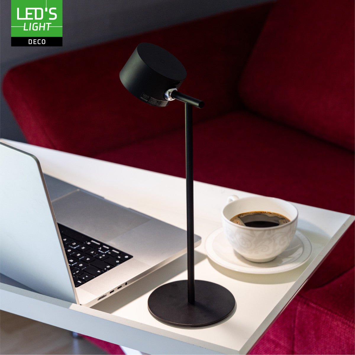 LED's Light 3 - in - 1 Draadloos Oplaadbaar Spotje - Tafellamp, Klemlamp & Wandlamp - Zwart - LED.nl