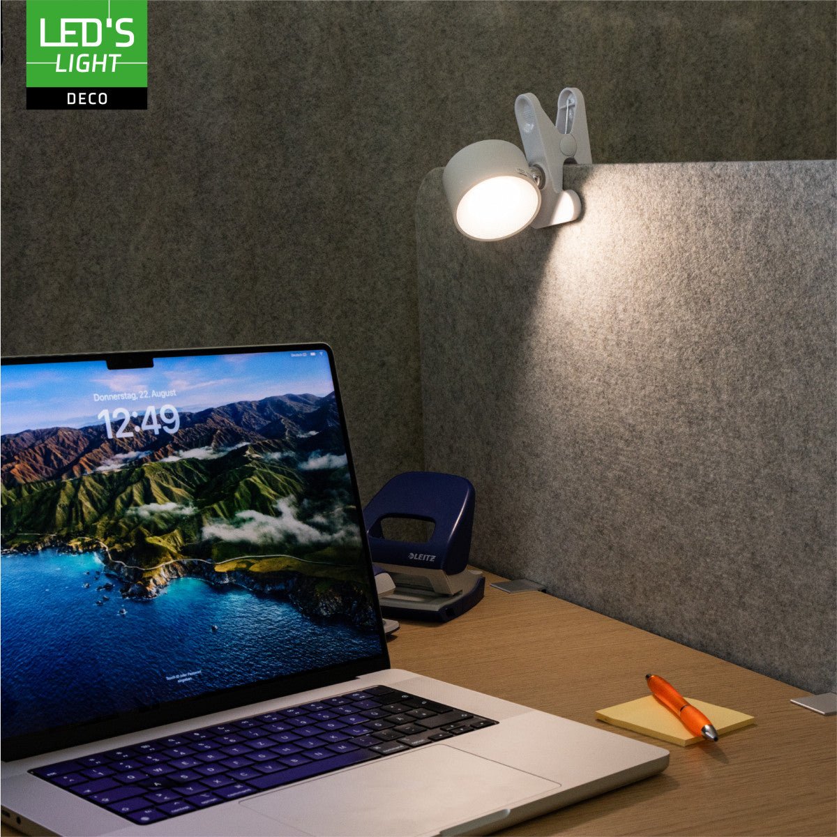 LED's Light 3 - in - 1 draadloze oplaadbare lamp met magnetische muurbeugel, voet en klem - Wit - LED.nl