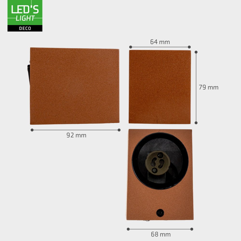 LED's Light Buitenlamp kubus - Wandarmatuur - 1xGU10 - Roestkleurig - IP44 Wandlampen LED.nl