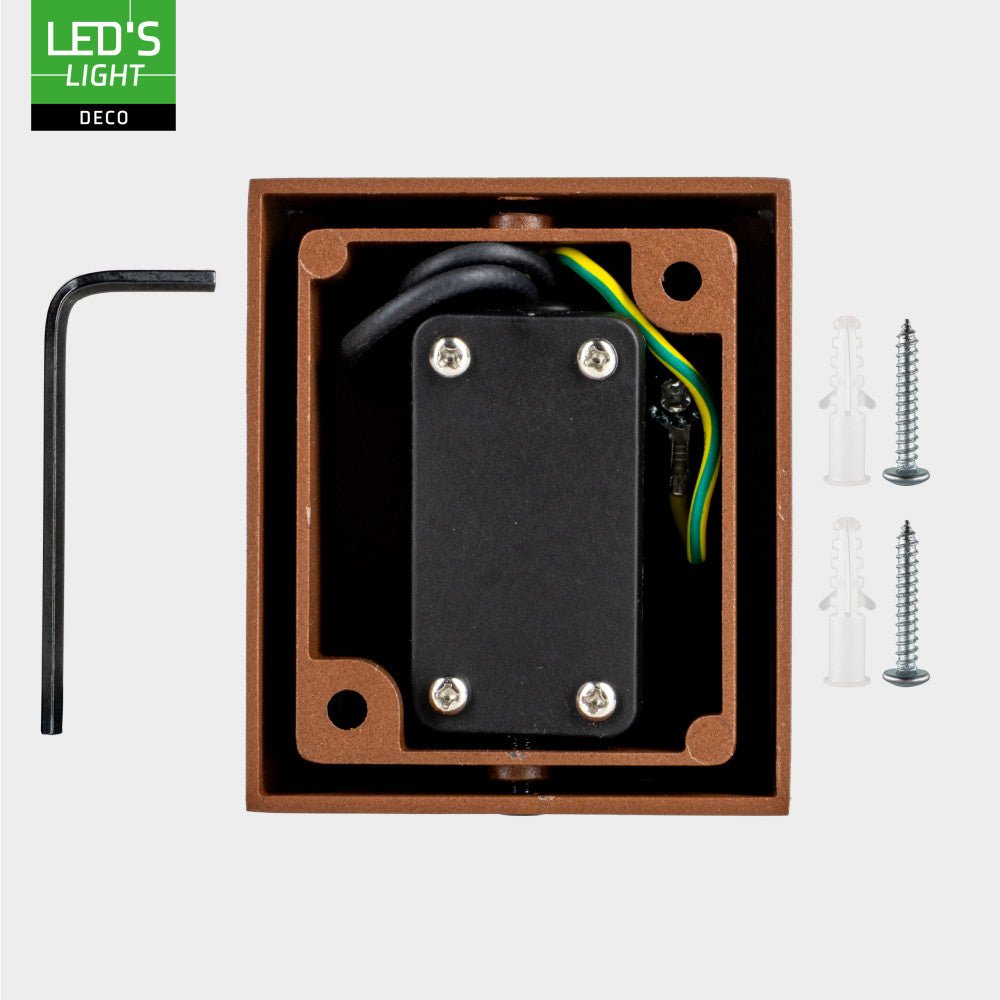 LED's Light Buitenlamp kubus - Wandarmatuur - 1xGU10 - Roestkleurig - IP44 Wandlampen LED.nl