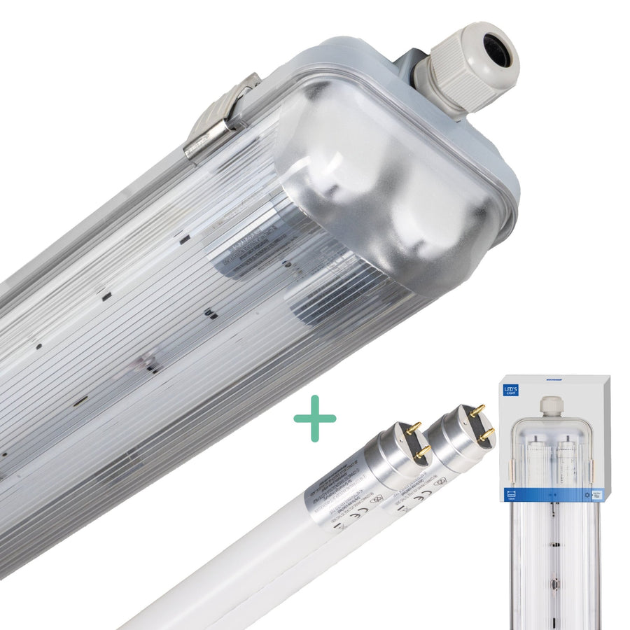 LED's Light Dubbele LED TL lamp 120 cm - compleet met LED buizen - Binnen en buiten - 4260 lm - 4000K - 2x11.5W - 185lm/w - Energielabel B TL verlichting LED.nl