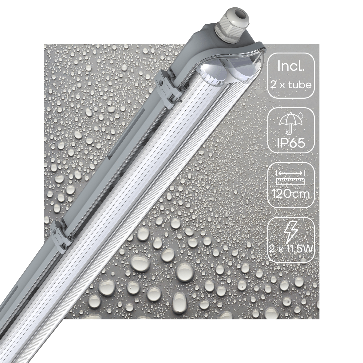 LED's Light Dubbele LED TL lamp 120 cm - compleet met LED buizen - Binnen en buiten - 4260 lm - 4000K - 2x11.5W - LED.nl
